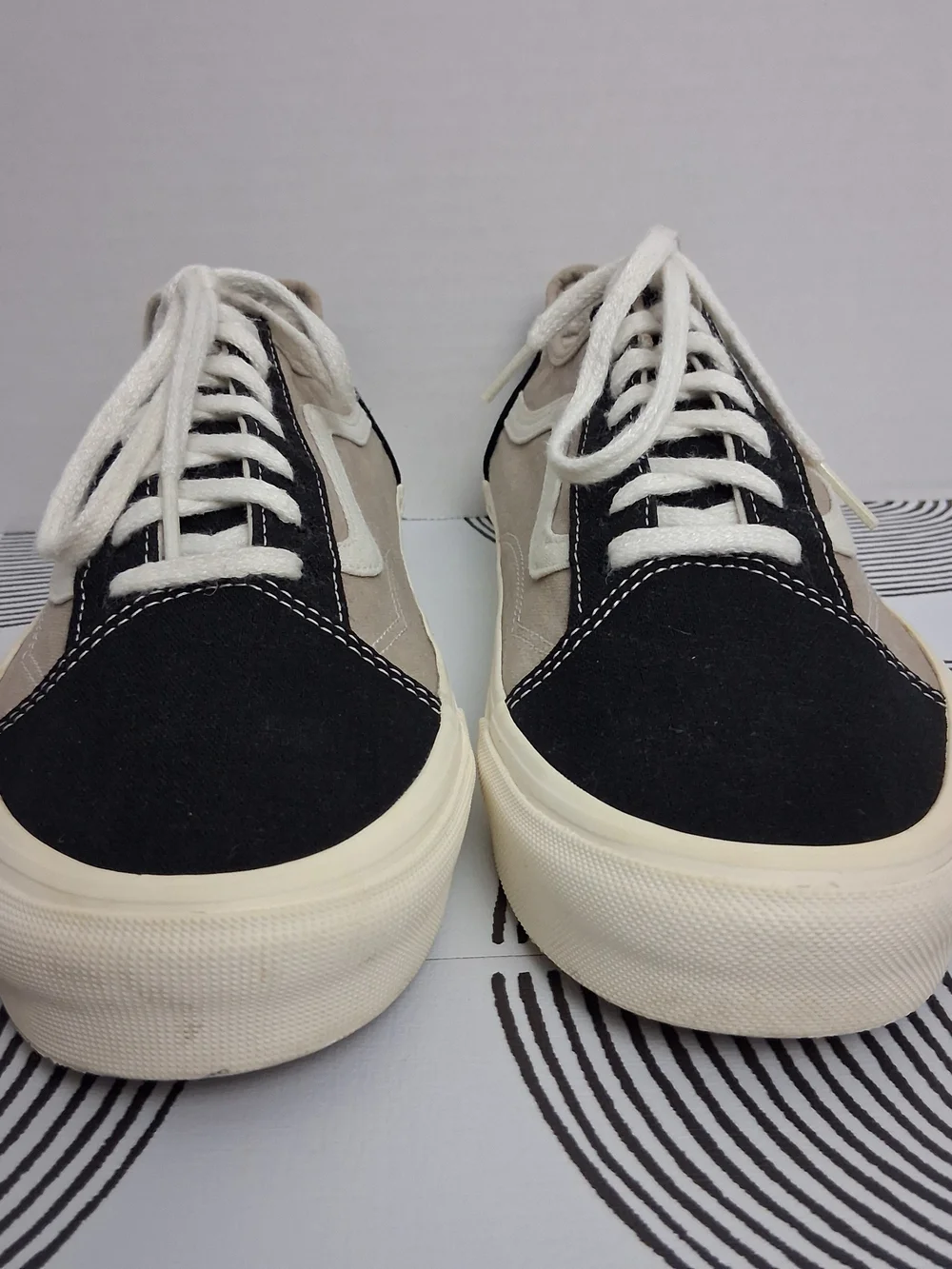 Vans Old Skool Mens 12 Black/Tan Tapered Eco Theory Multi Block SKT8R Sneakers